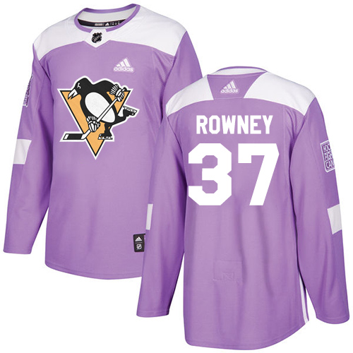 Adidas Penguins #37 Carter Rowney Purple Authentic Fights Cancer Stitched NHL Jersey - Click Image to Close